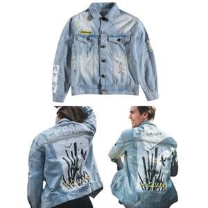 Bibisama "Hagane" Anime Inspired Streetwear Unisex Demin Jacket Size 1